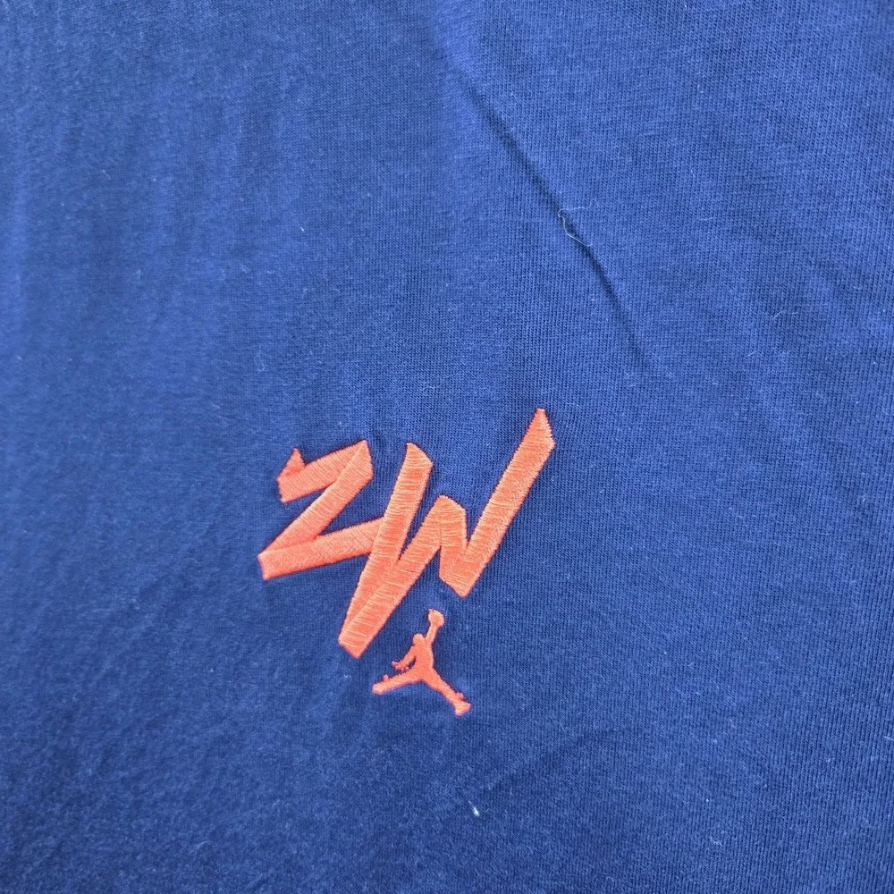 Air Jordan‎ Men Shirt 2XL Blue ZW Embroidery Logo Zion Williamson